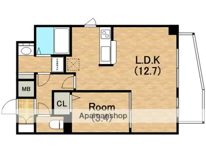 プランドール江戸堀(1LDK/6階)の間取り写真