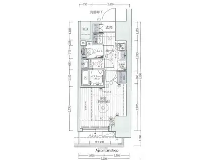 エステムコート心斎橋CENTRAL(1K/8階)の間取り写真
