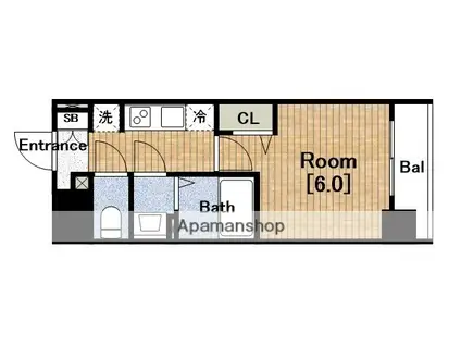 プレサンス南堀江(1K/10階)の間取り写真