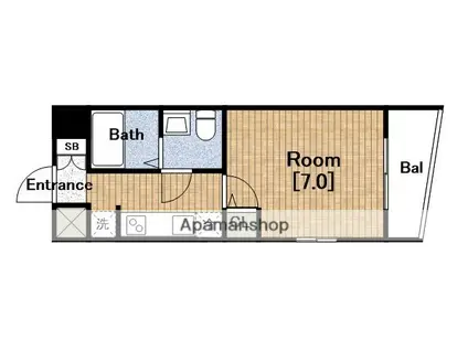 セレニテ桜川駅前プリエ(1K/7階)の間取り写真