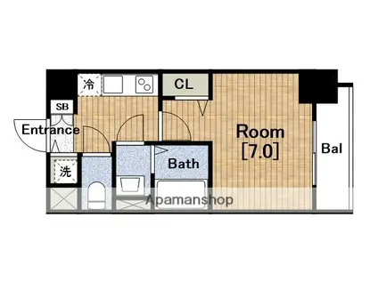 フォーリアライズ阿波座ウエスト(1K/10階)の間取り写真