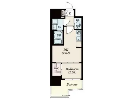 エスグランデ難波サウス(1DK/3階)の間取り写真