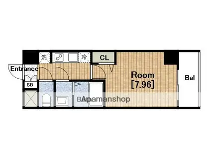 ラヴィータ難波元町(1K/8階)の間取り写真