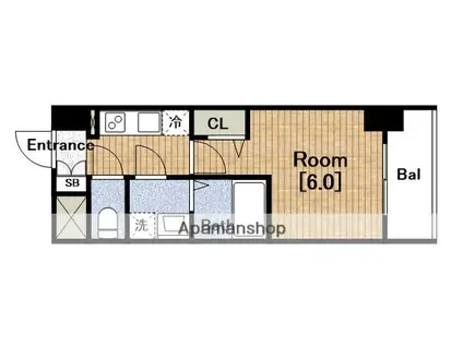 エスリードレジデンス大阪本町(1K/7階)の間取り写真