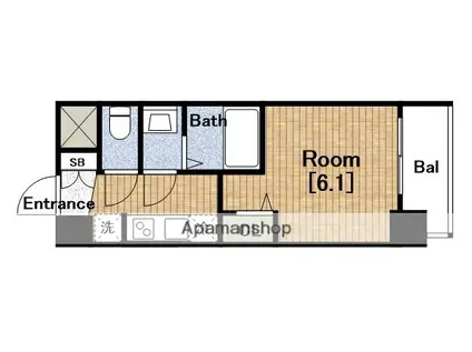 プレサンス南堀江ザ・センス(1K/5階)の間取り写真