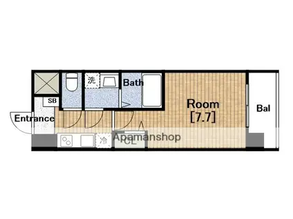 SPLENDIDE NAMBAIII(1K/2階)の間取り写真