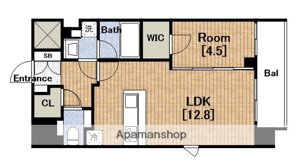 スプランディッド難波3(1LDK/3階)の間取り写真