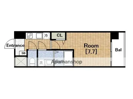 SPLENDIDE NAMBAIII(1K/12階)の間取り写真