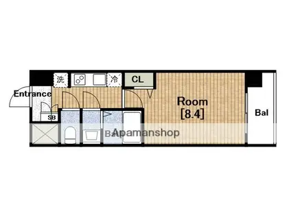 SPLENDIDE NAMBAIII(1K/4階)の間取り写真