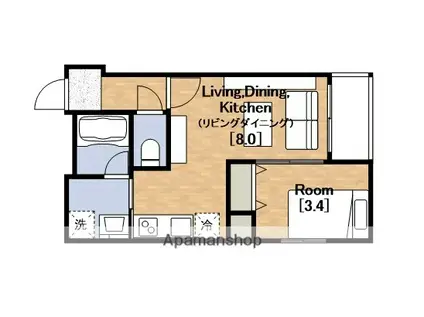 アバンティオエクラ(1LDK/3階)の間取り写真