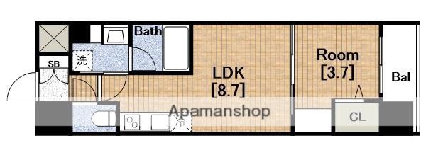 URBANEX難波ウエスト(1LDK/5階)の間取り写真