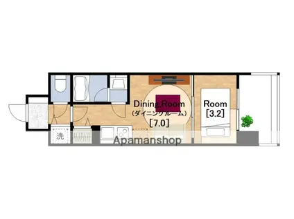 リヴェント難波サウス(1DK/6階)の間取り写真