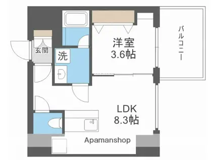 ブエナビスタ難波サウスタワー(1LDK/12階)の間取り写真