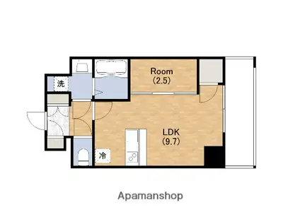 AFFLUENCE難波イースト(1LDK/10階)の間取り写真
