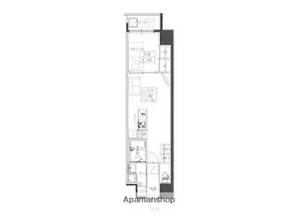 S-RESIDENCE大阪上本町(1LDK/7階)の間取り写真