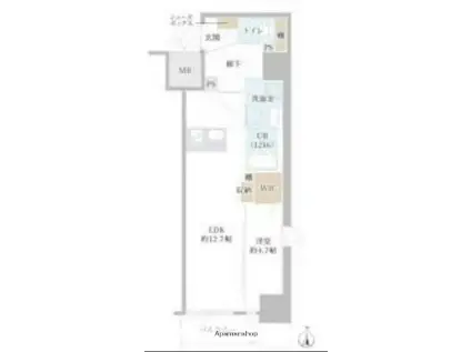 DAIYASTORK阿波座(1LDK/7階)の間取り写真