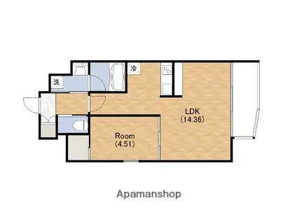 プレジオ九条(1LDK/13階)の間取り写真