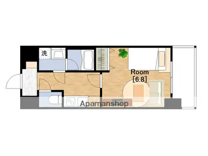 ベイサイドパークOSAKAサウスレジデンス(1K/7階)の間取り写真