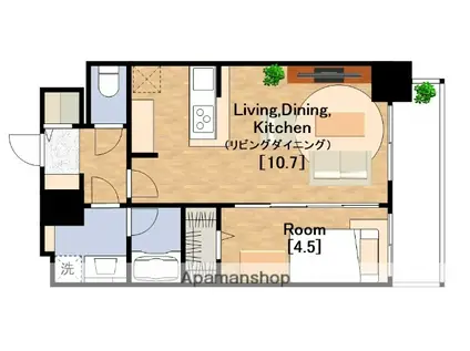 ベイサイドパークOSAKAサウスレジデンス(1K/10階)の間取り写真