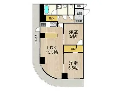 インプルーブ天六(2LDK/6階)の間取り写真