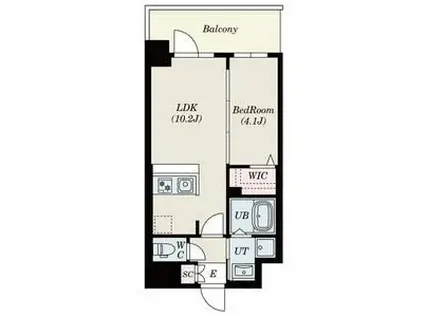 S-RESIDENCE東三国AMANTE(1LDK/5階)の間取り写真
