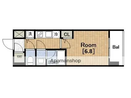 LA DOUCEUR北巽(1K/14階)の間取り写真