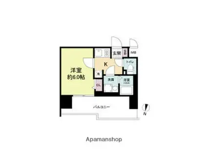 エスリードレジデンス梅田グランゲート(1K/3階)の間取り写真