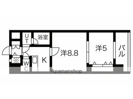 THE MUSIC COURT(2K/4階)の間取り写真