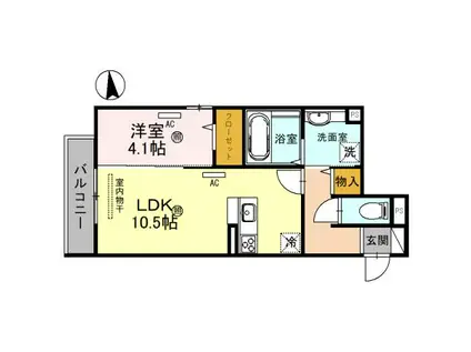 D-ROOM新今里(1LDK/2階)の間取り写真