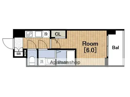 エスリードザ・グレア大阪(1K/8階)の間取り写真