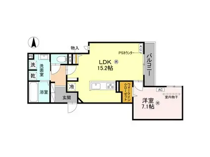 スペチアーレ平野西(1LDK/3階)の間取り写真