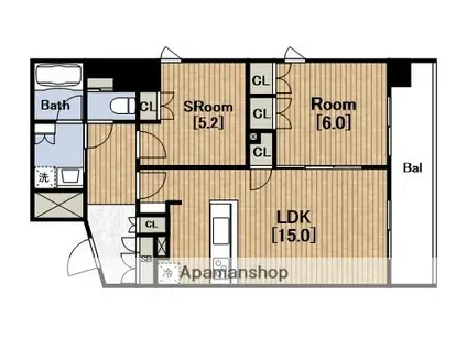 ノワール北堀江(2LDK/5階)の間取り写真