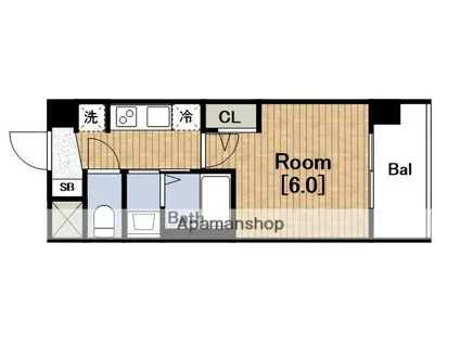 エステムコート難波ウエスト-SIDE8エクシーナ(1K/12階)の間取り写真