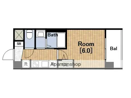 エステムコート難波ウエスト-SIDE8エクシーナ(1K/10階)の間取り写真
