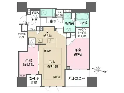 ザ・パークハウス大阪梅田タワー(2LDK/27階)の間取り写真