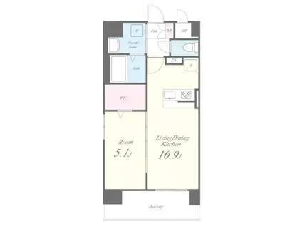 アストラルグラミ阿倍野(1LDK/9階)の間取り写真