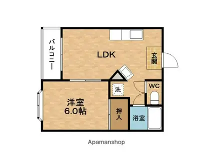 メゾン阪下(1LDK/4階)の間取り写真