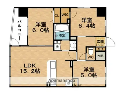 エステムプラザ梅田(3LDK/5階)の間取り写真