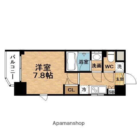 ADEN西天満(1K/9階)の間取り写真