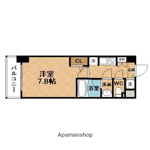 ADEN西天満(1K/8階)の間取り写真