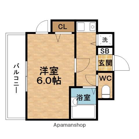 LEGAL天神橋(1K/3階)の間取り写真