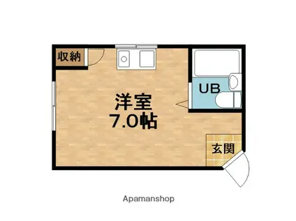 ハイツ福島(ワンルーム/3階)の間取り写真