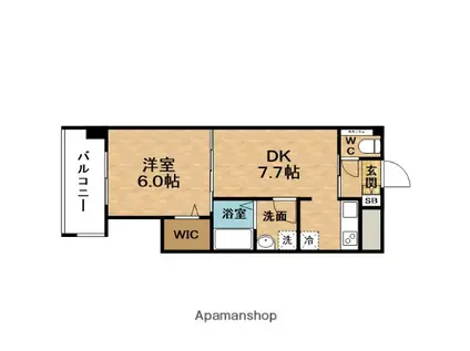 BIG MOG(1DK/8階)の間取り写真