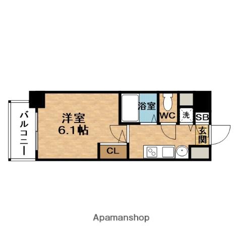 PRESSANCE天神橋ディオレ(1K/6階)の間取り写真