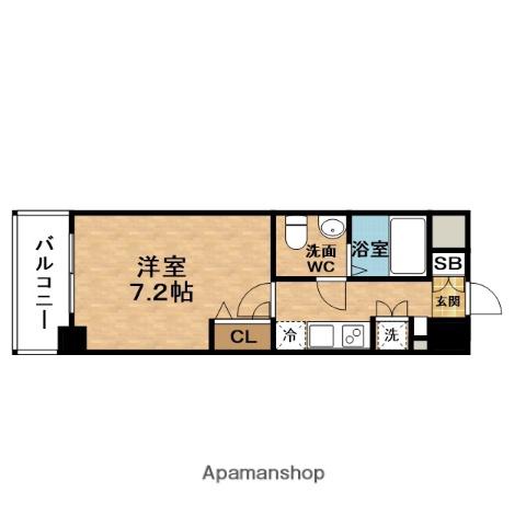 RESIUR-H西天満(1K/2階)の間取り写真