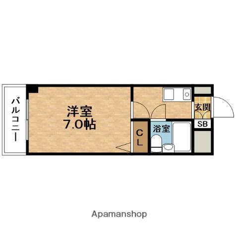 NORDENHEIGHM北(1K/4階)の間取り写真