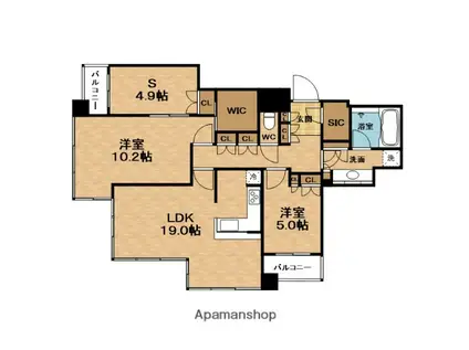 CITYTOWER西梅田(2SLDK/30階)の間取り写真