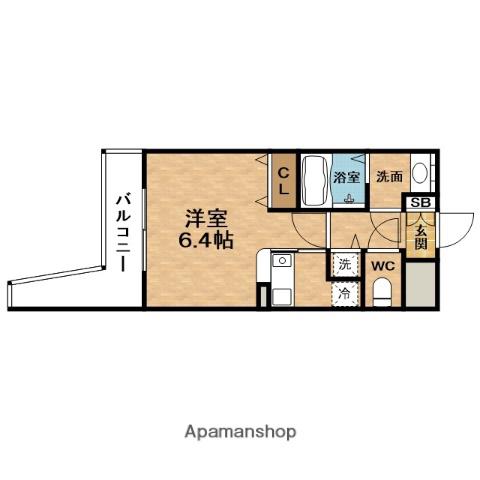 RESIDIA天神橋(ワンルーム/3階)の間取り写真