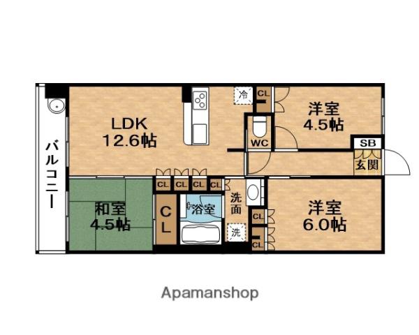 THE PARKHOUSE梅田(3LDK/2階)の間取り写真