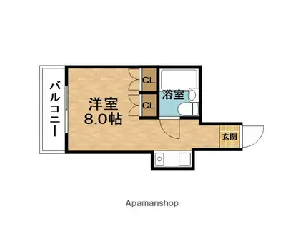 ユニオンハイツ(ワンルーム/3階)の間取り写真